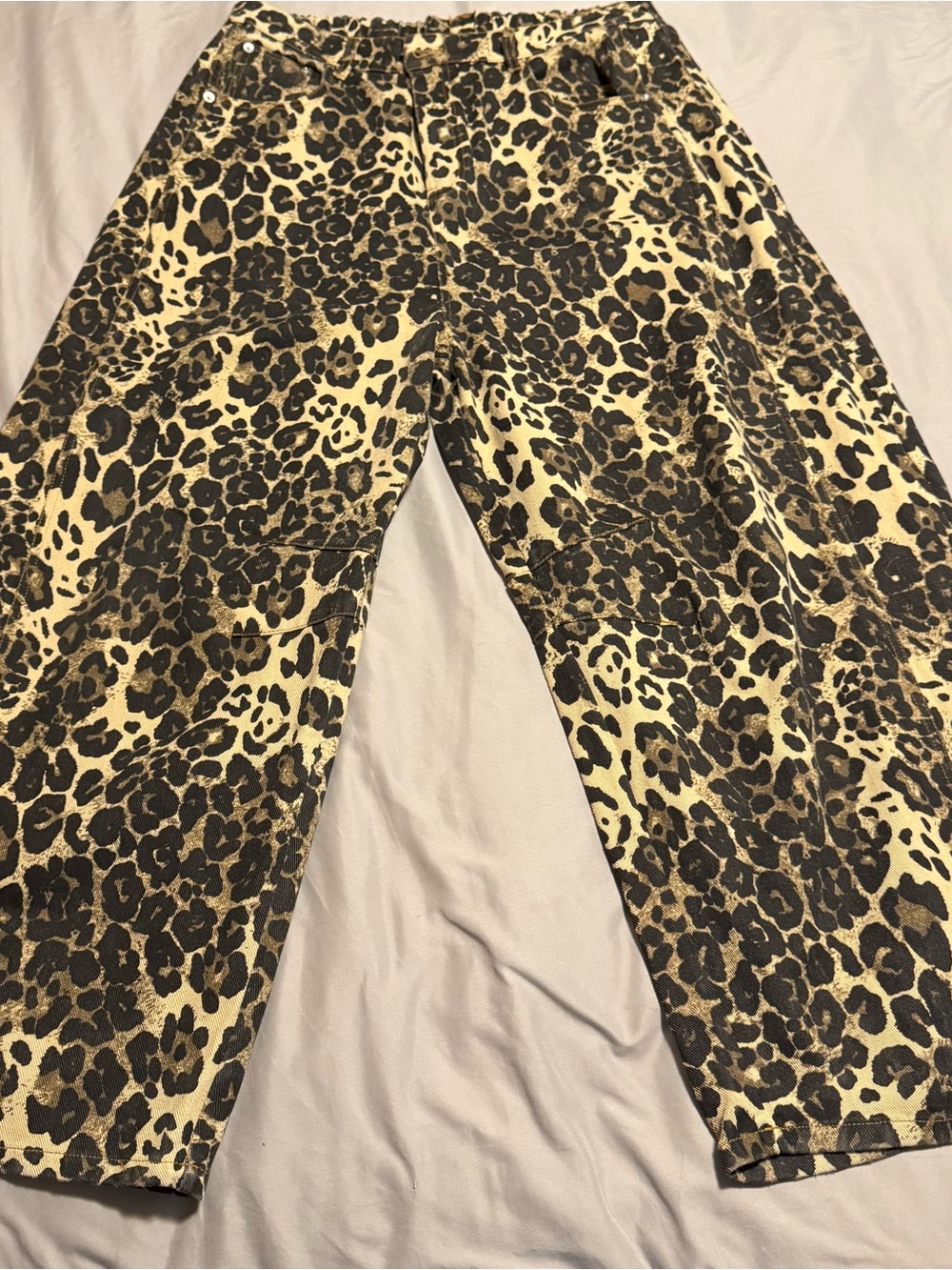 Oddi Leopard Print Barrel Jeans- 1X